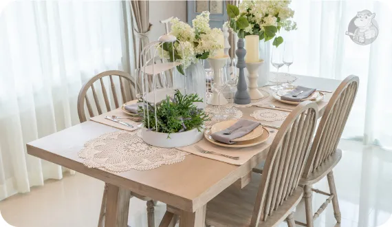 drewniane bielone krzesła w stylu skandynawskim